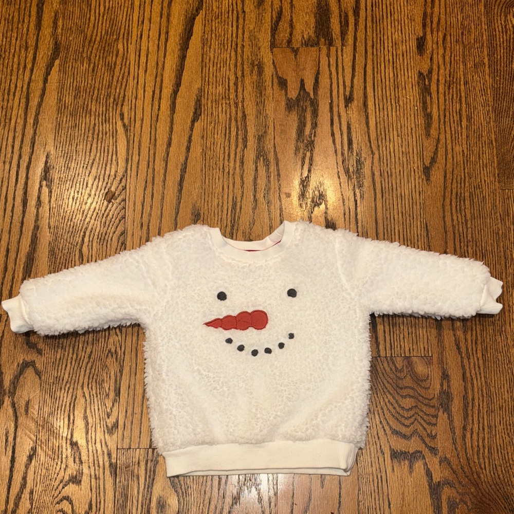 Petite Lem Cozy White Snowman Sweater 12 m